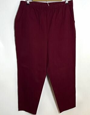 d&co. denim + company Women’s 1XP Petite Burgundy Pull On Pants Pockets